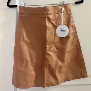 NWT Petal & Pup Tan Faux Leather Mini Skirt